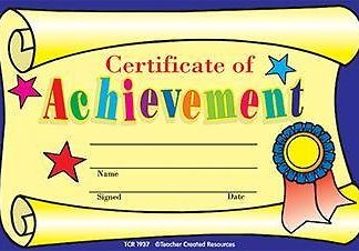 Certificate of Achievement Awards
